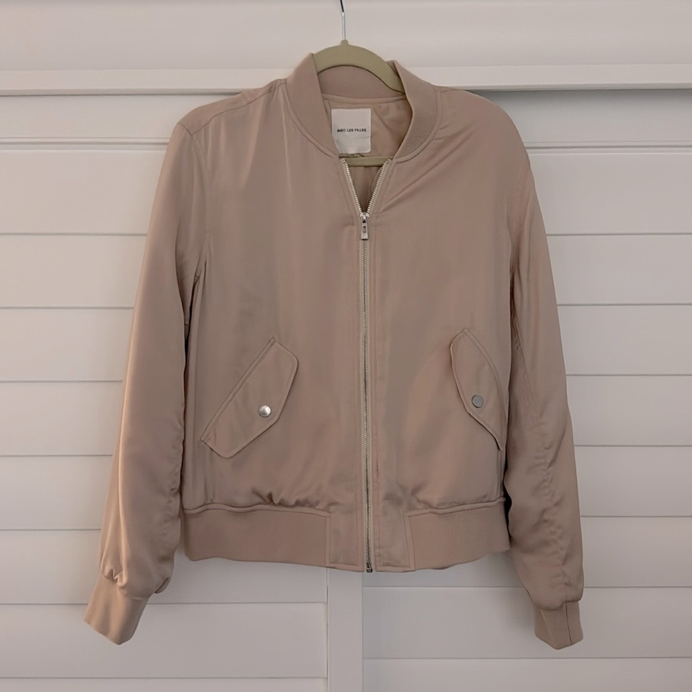 Silky soft Avec Les Filles pink bomber jacket Sz Medium